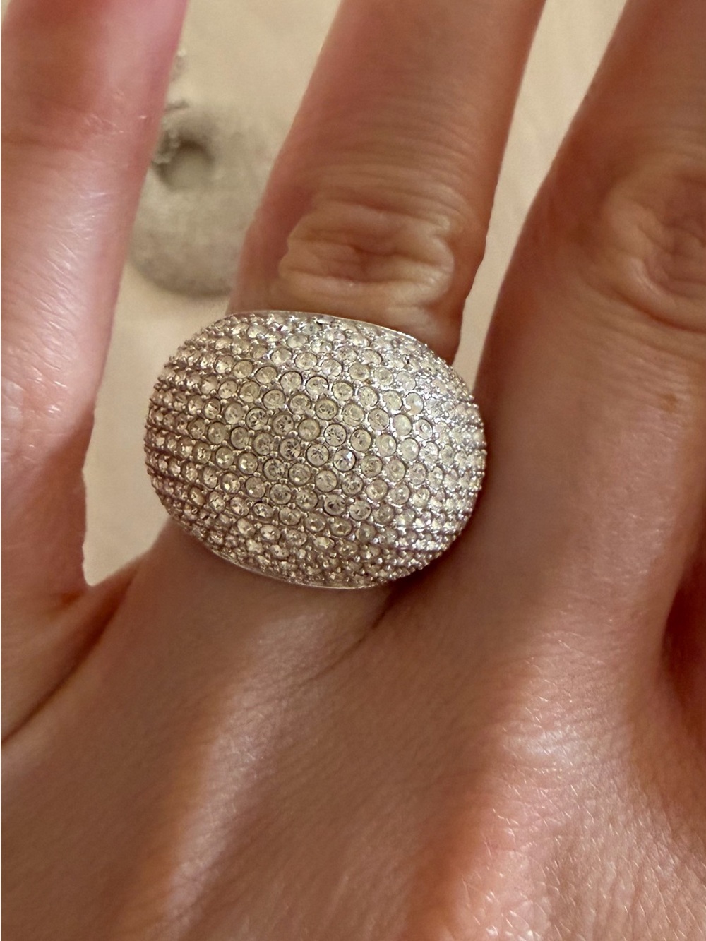Swarovski Silver Pavé Dome Statement Ring